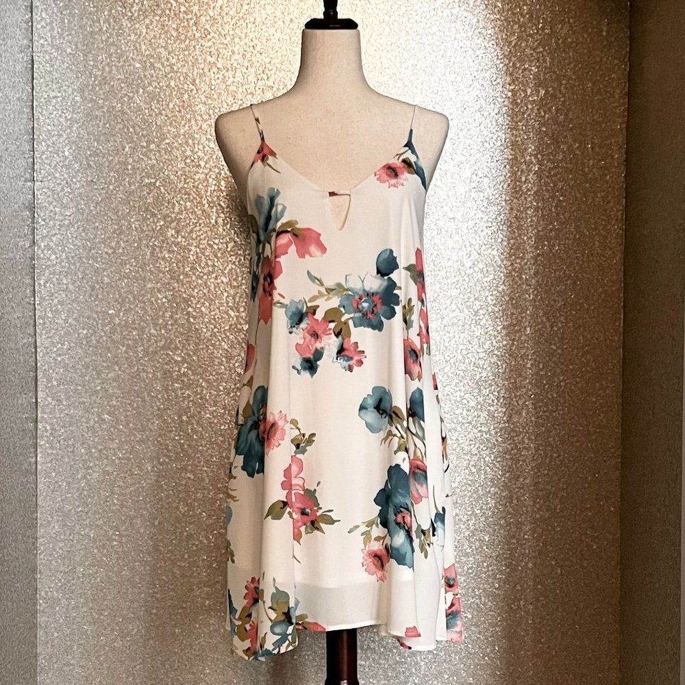 Peach Love, Floral Sundress, Size Small.